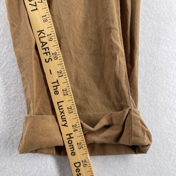 VINCE Pants Womens L Linen Blend Cargo Cropped Cuffed High Rise Utility Brown - Picture 13 of 14